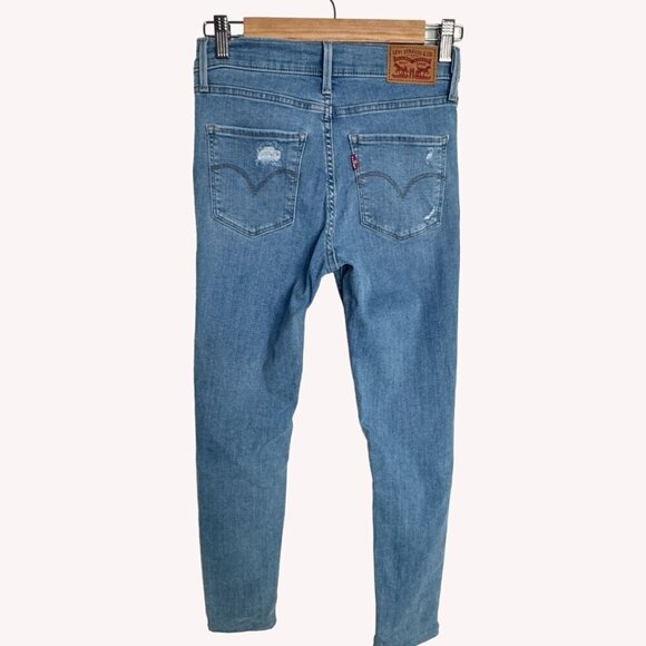 Levi's 720 High Rise Super Skinny Distressed Stretch Denim Womens 26 Roger That - Picture 6 of 11
